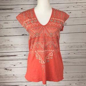 JOHNNY WAS • Deep Scoop Coletta Tee Light Orange